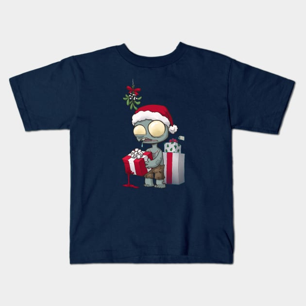 Christmas Zombie Kids T-Shirt by Dooomcat